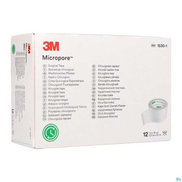 Packshot Micropore 3m Hechtpleister 25mmx9,14m Rol 12 1530