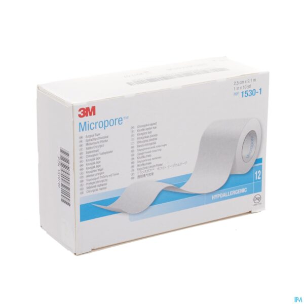 Packshot Micropore 3m Hechtpleister 25mmx9,14m Rol 12 1530
