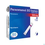 Packshot Paracetamol EG Inst.500Mg Vanil-Aardbei   Zakje 20