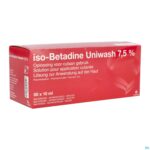Packshot ISO BETADINE UNIWASH 7,5% 50X10 ML NF Packshot ISO BETADINE UNIWASH 7,5% 50X10 ML NF