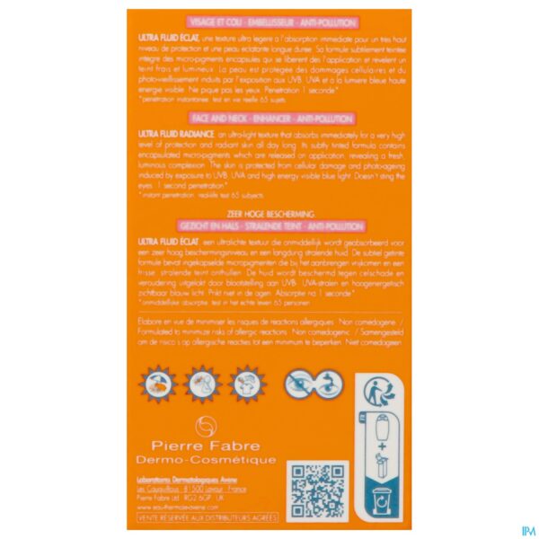 Packshot Avene Zon Spf50+ Ultra Fluid Eclat Radiance 50ml Packshot Avene Zon Spf50+ Ultra Fluid Eclat Radiance 50ml