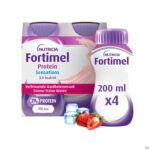Packshot Fortimel Protein 2.4kcal Verfriss Aardbei 4x200ml