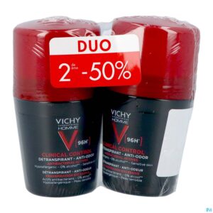 Packshot Vichy Deo M Roll 96h Clinical Ctrl Duo 50ml 2e-50%