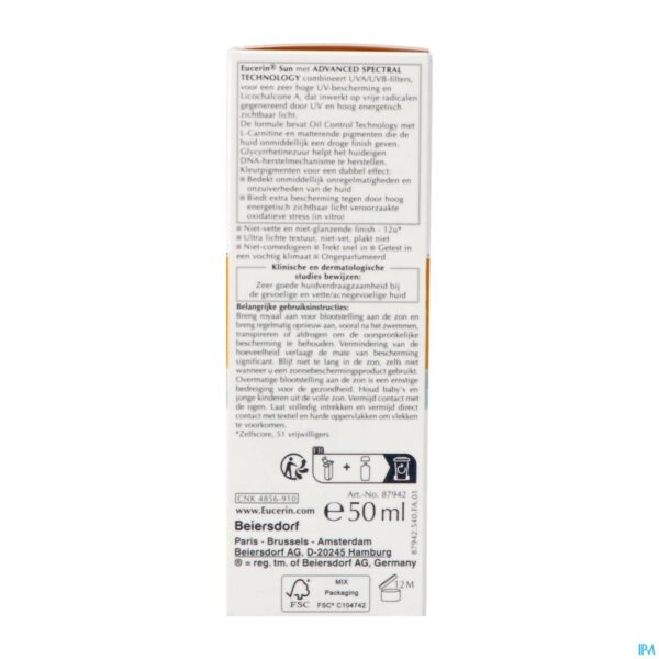 Packshot Eucerin Sun Protection Oil Tinted Med Spf50+ 50ml