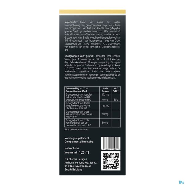 Packshot Respirixx Kidz Siroop 125ml