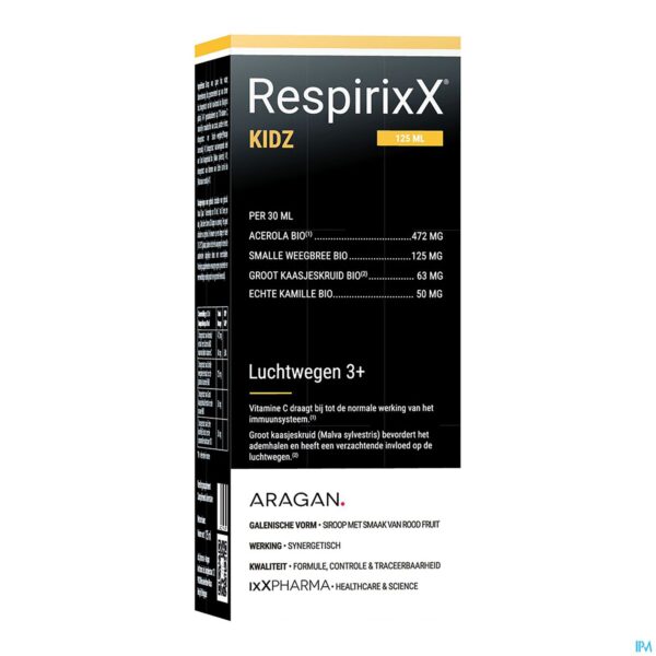 Packshot Respirixx Kidz Siroop 125ml