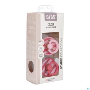Packshot Bibs 1 Fopspeen Studio Duo Block Baby Pink