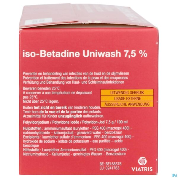 Packshot ISO BETADINE UNIWASH 7,5% 50X10 ML NF Packshot ISO BETADINE UNIWASH 7,5% 50X10 ML NF