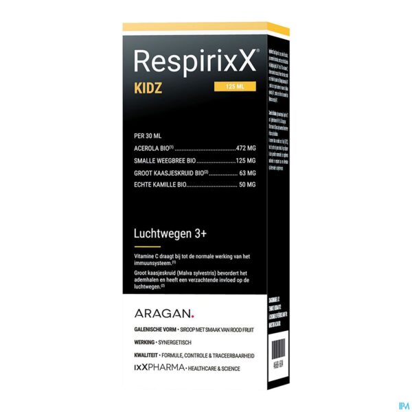 Packshot Respirixx Kidz Siroop 125ml