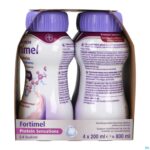 Packshot Fortimel Protein 2.4kcal Verfriss Aardbei 4x200ml