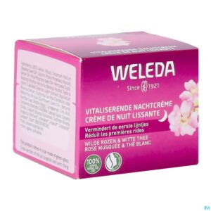 Packshot Weleda Roze&wit Thee Vitaliserende Nachtcreme 40ml