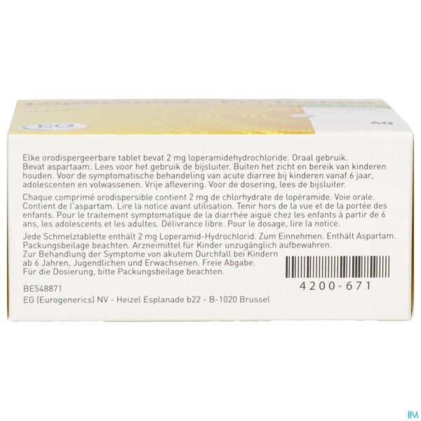 Packshot Loperamide EG Instant 2Mg Orodisp. Tabl 60