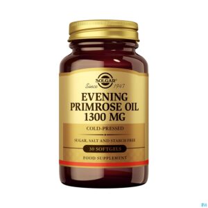 Productshot Eve. Primrose Oil (teunisbl.olie)softgel 30x1300mg