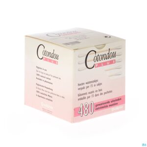 Packshot Cotondou Plus Wattestaafje Hout 240