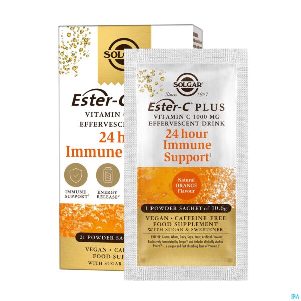Productshot Solgar Ester-c Plus Efferv.1000mg Zakjes 21x10,6g