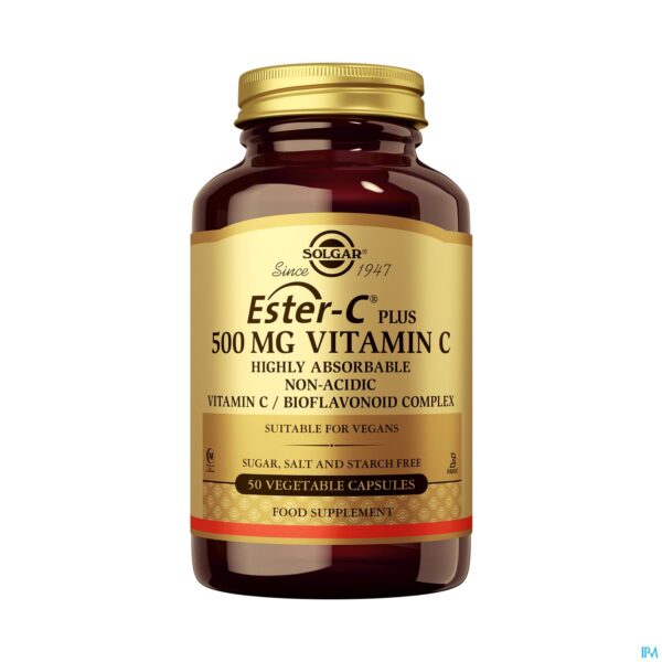 Productshot Solgar Ester-c Plus V-caps 50x500mg Productshot Solgar Ester-c Plus V-caps 50x500mg