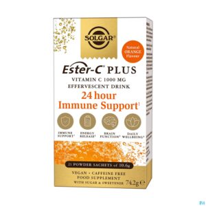 Packshot Solgar Ester-c Plus Efferv.1000mg Zakjes 21x10,6g
