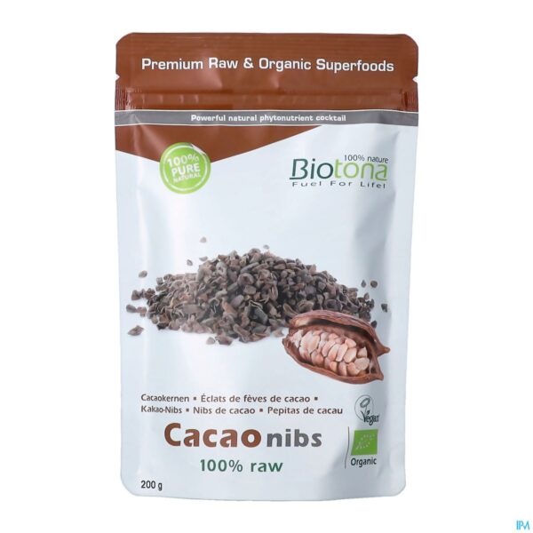 Packshot Biotona Cacao Nibs Raw Bio 200g Packshot Biotona Cacao Nibs Raw Bio 200g