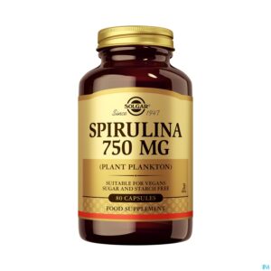 Productshot Solgar Spirulina 750mg V-caps 80