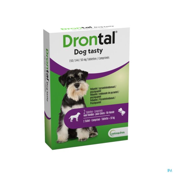 Packshot Drontal Tasty Bone 150/144/5mg 10kg Dog Comp 2 Packshot Drontal Tasty Bone 150/144/5mg 10kg Dog Comp 2