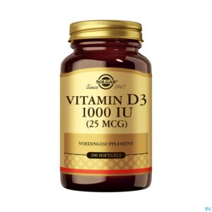 Productshot Solgar Vitamin D-3 25mcg/1000ie Softgel 100
