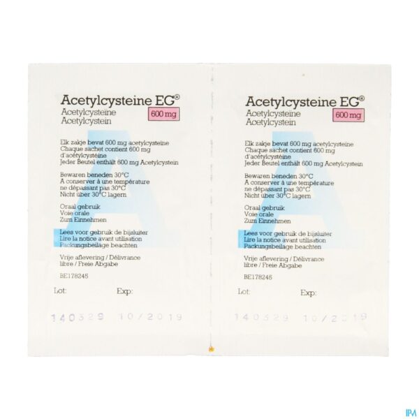 Productshot Acetylcysteine EG Sach 10X600Mg
