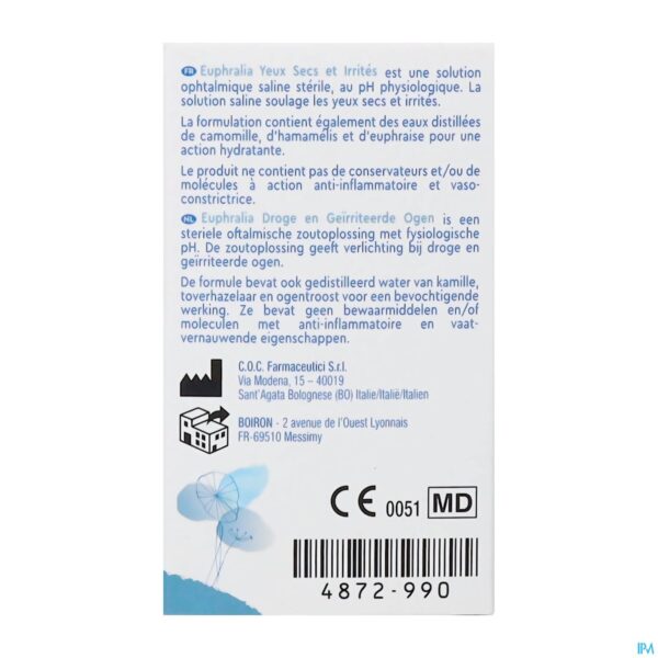 Packshot Euphralia Droge&geirr. Ogen Fl 10ml Boiron
