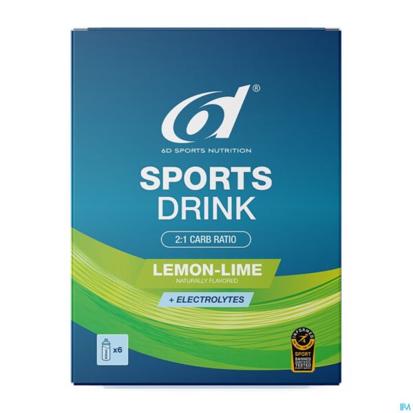 Packshot 6d Sports Drink Lemon-lime 6x33g