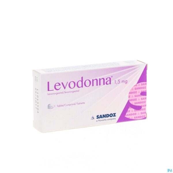 Packshot Levodonna 1,5mg Sandoz Comp 1 X 1,5mg