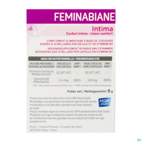 Packshot Feminabiane Intima Caps 20