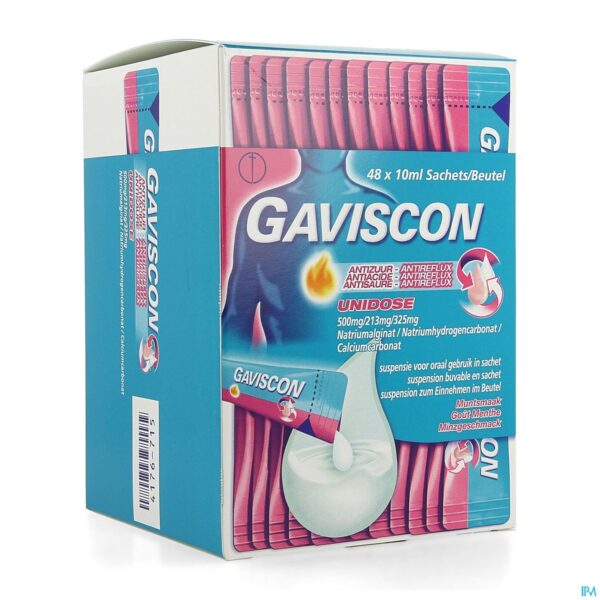 Packshot Gaviscon Antizuur-antireflux Orale Susp Zakje 48 Packshot Gaviscon Antizuur-antireflux Orale Susp Zakje 48