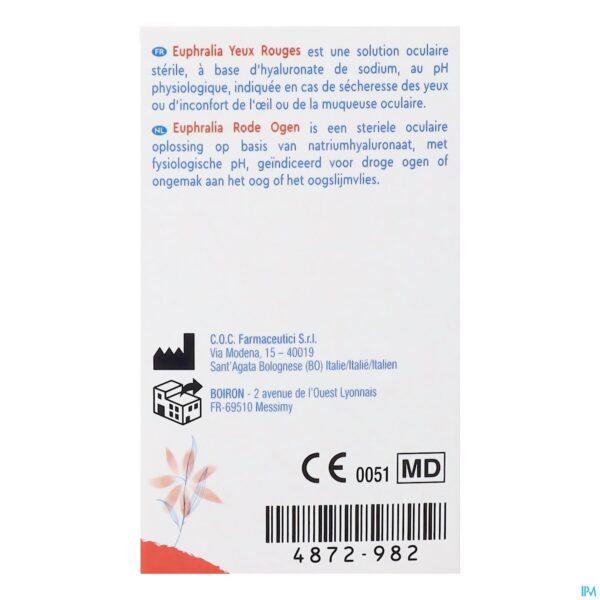 Packshot Euphralia Rode Ogen Fl 10ml Boiron