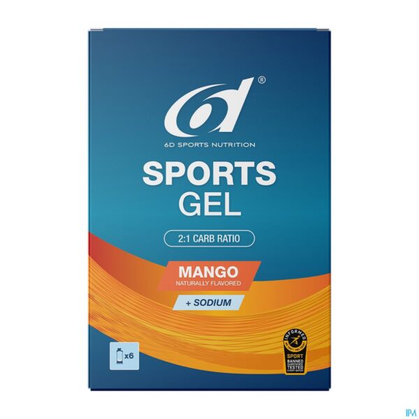 Packshot 6d Sports Gel Mango 6x45ml