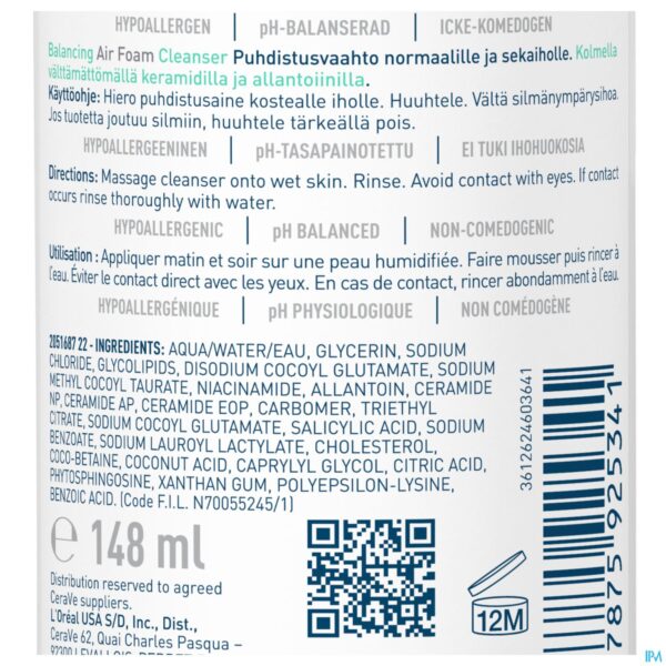 Lifestyle_image Cerave Balancing Air Foam Cleanser 150ml
