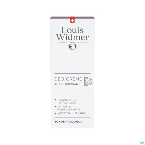 Packshot Widmer Deo Crème Antiperspirant Zonder Parfum 40ml