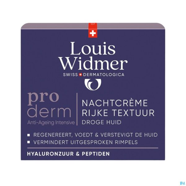 Packshot Widmer Proderm Nachtcrème Rijke Textuur 50ml