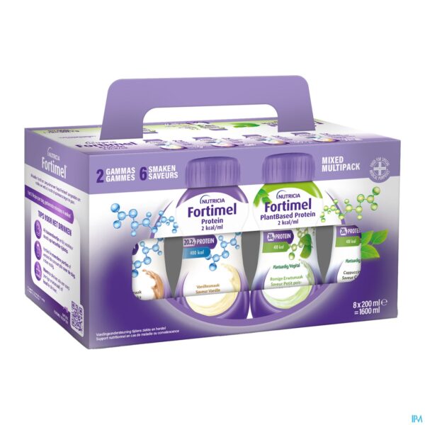 Packshot Fortimel Multipack Protein Plantbased 2kcal8x200ml Packshot Fortimel Multipack Protein Plantbased 2kcal8x200ml