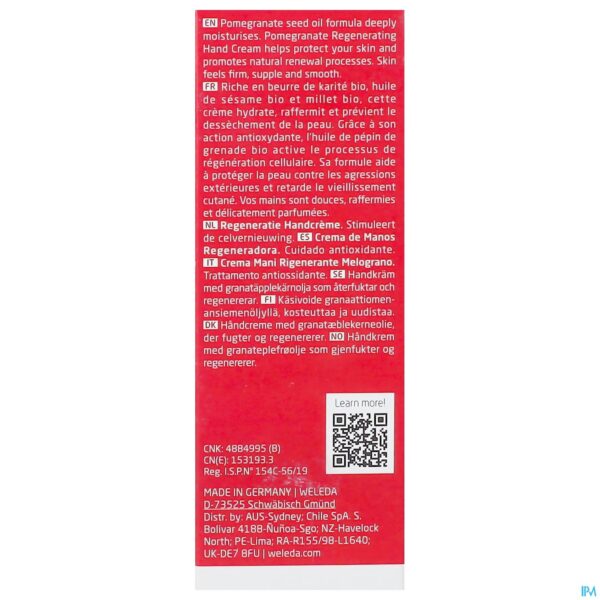 Packshot Weleda Regeneratie Handcreme Granaatappel 50ml