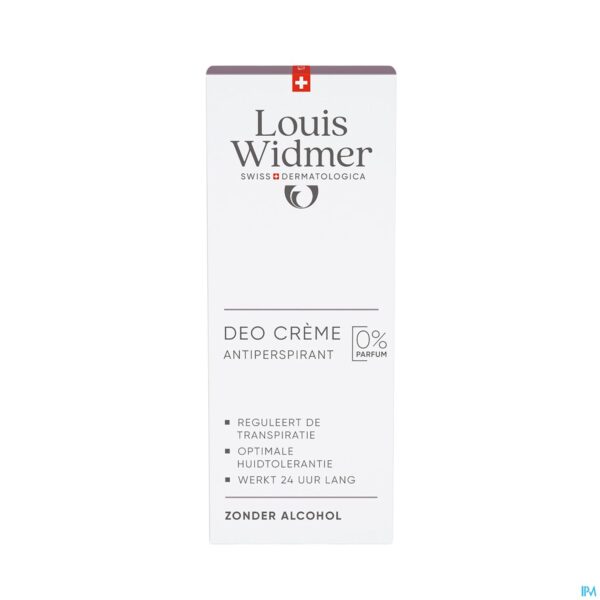 Packshot Widmer Deo Crème Antiperspirant Zonder Parfum 40ml