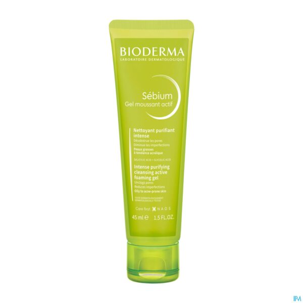 Productshot Bioderma Sebium Gel Moussant Actif Tube 45ml