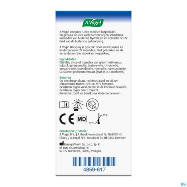 Packshot A.vogel Oorspray Oorsmeer 10ml