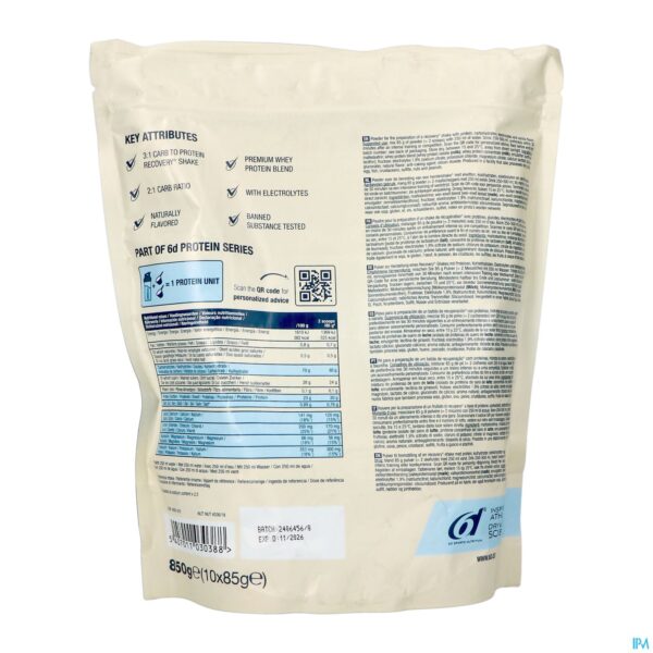 Packshot 6d Recovery Shake Vanilla Pdr 850g
