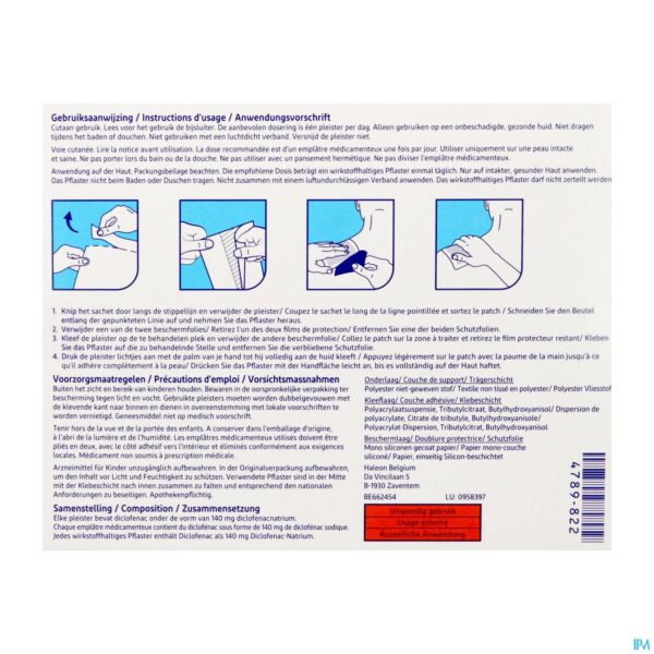 Packshot Voltaren Patch 140mg Once Daily Pleister 10