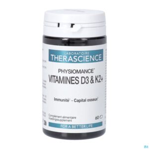 Packshot Vitamines D3 & K2+ Caps 60 Physiomance Phy433