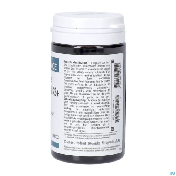 Packshot Vitamines D3 & K2+ Caps 60 Physiomance Phy433
