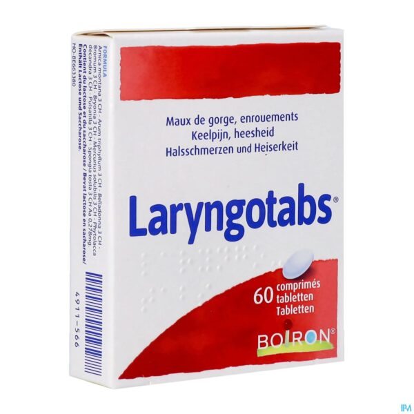 Packshot Laryngotabs 3ch Tabl 60 Boiron Packshot Laryngotabs 3ch Tabl 60 Boiron