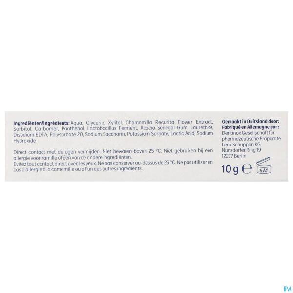 Packshot Dentinox Gel Zachte Tandenverzorging 10g