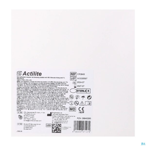 Packshot Actilite Na Dressing + Activon Plus 10cmx10cm 10 Packshot Actilite Na Dressing + Activon Plus 10cmx10cm 10