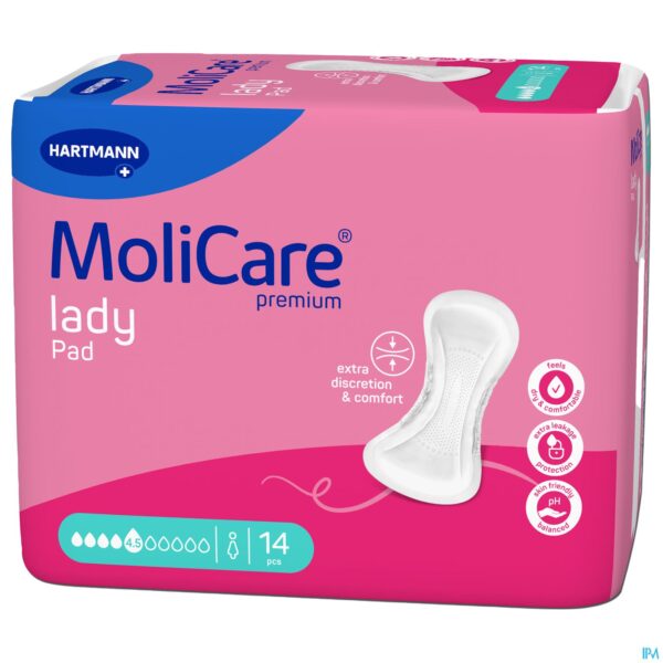 Packshot Molicare Premium Lady Pad 4,5 Drops 43x16cm 14 Packshot Molicare Premium Lady Pad 4,5 Drops 43x16cm 14