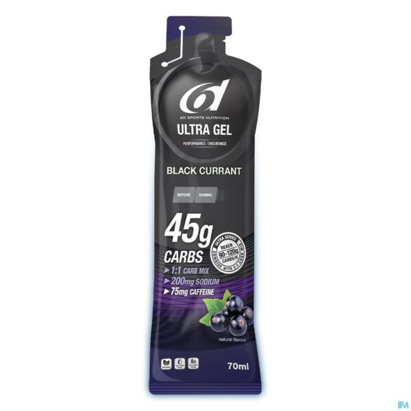 Packshot 6d Ultra Gel + Caffeine Blackcurrant 6x70ml Packshot 6d Ultra Gel + Caffeine Blackcurrant 6x70ml